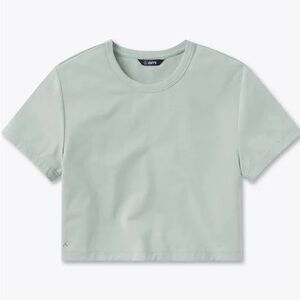 Cuts Almost Friday Cropped Tee - Shoreline Blue/White
